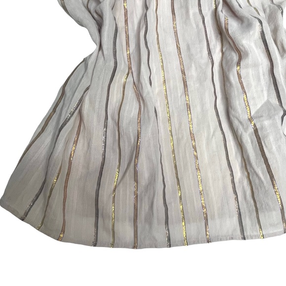 La Vie Rebecca Taylor' Lurex Metallic Stripe Top in Faded Lilac S - Picture 4 of 16